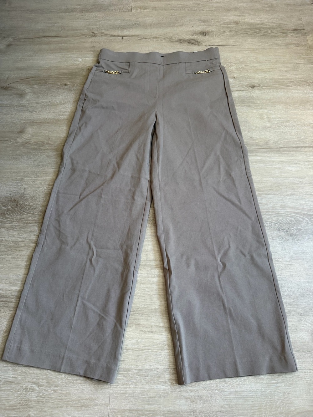 Counterparts Women’s Wide-Leg Super Stretch Tan Pants Size M Pull On